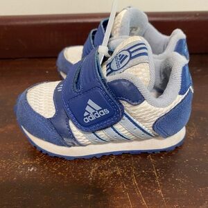 Vintage adidas Kids Toddler’s Navy Blue and White Velcro Athletic Sneakers